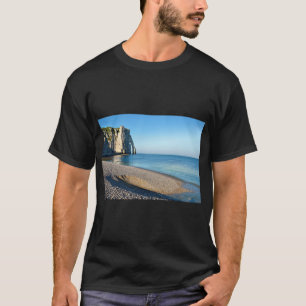 strand en klif van Etretat in France Postca T-shirt