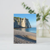 strand en klif van Etretat in Frankrijk Briefkaart (Staand voorkant)