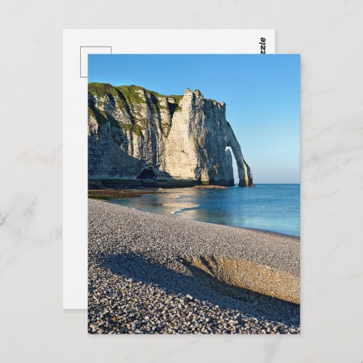 strand en klif van Etretat in Frankrijk Briefkaart (Voorkant / Achterkant)