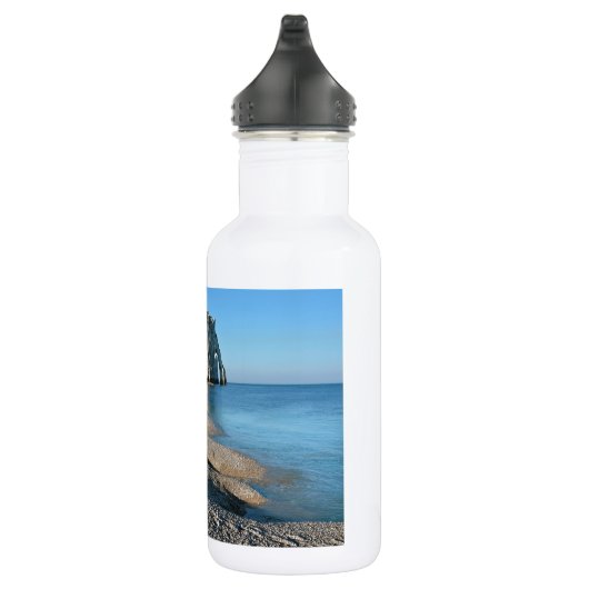 strand en klif van Etretat in Frankrijk Waterfles (Rechts)