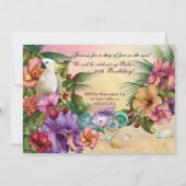 Strand en Luau Party Uitnodigingen (Achterkant)