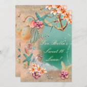 Strand en Luau Uitnodigingen (Voorkant / Achterkant)