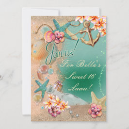 Strand- en Luau-uitnodigingen Kaart