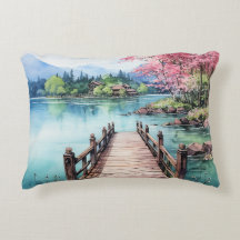 Strand en meer Waterverf achtergrond verf ontwerp