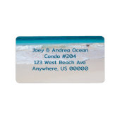 Strand- en oceaan aangepaste adreslabels etiket (Voorkant)