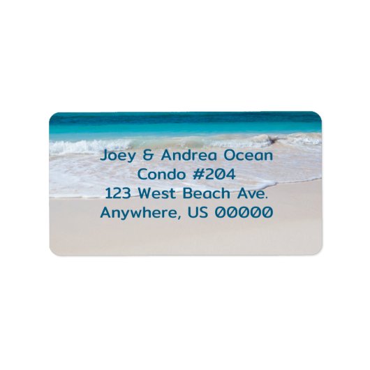 Strand- en oceaan aangepaste adreslabels etiket (Voorkant)