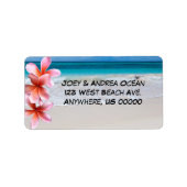 Strand- en oceaan aangepaste retouradreslabels etiket (Voorkant)