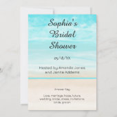 Strand en Oceaan Bruids Blauw Woord Scramble Game Kaart (Achterkant)