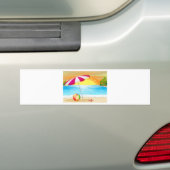 Strand en oceaan bumpersticker (Op auto)