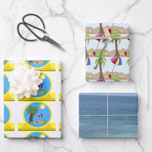 Strand- en Oceaan Inpakpapier Vellen (Voorkant)