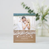 Strand en oceaan schatten foto Save The Date Aankondigingskaart (Staand voorkant)