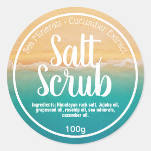 Strand- en Oceaanzout Scrub Labels