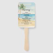 Strand en Palm Trees Wedding Program Ceremonie Handwaaier (Achterkant)