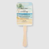 Strand en Palm Trees Wedding Program Ceremonie Handwaaier (Voorkant)