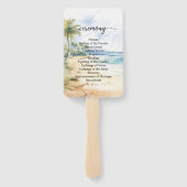 Strand en Palm Trees Wedding Program Ceremonie Handwaaier (Achterkant)