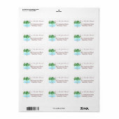 Strand en palmbomen bruiloft etiket (Full Sheet)