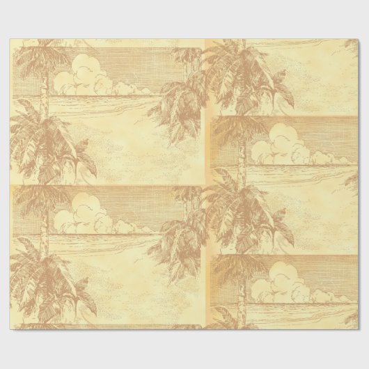  strand en palmbomen Etsen Gift Label Cadeaupapier (Vlak)