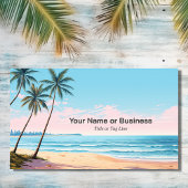 Strand- en palmbomen met QR Code Tropical Visitekaartje