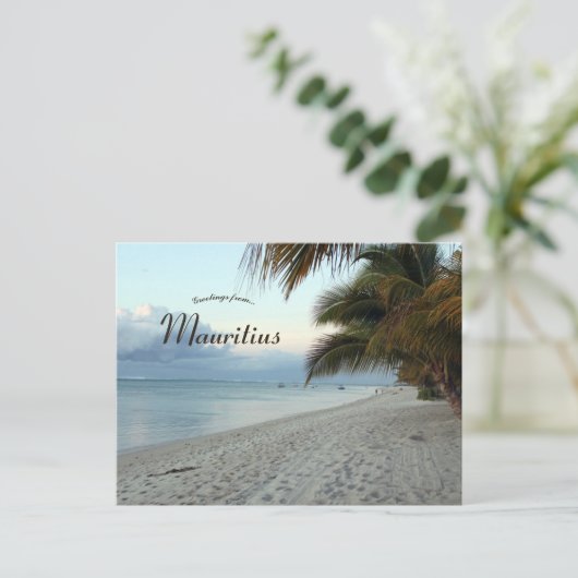 Strand en palmbomen op Mauritius Briefkaart (Staand voorkant)