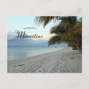 Strand en palmbomen op Mauritius Briefkaart