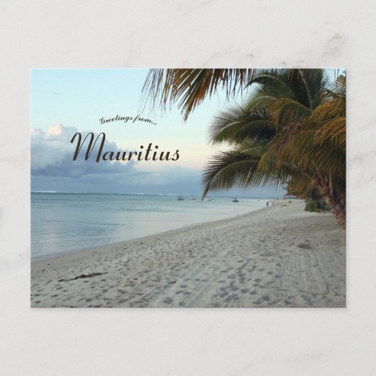 Strand en palmbomen op Mauritius Briefkaart (Voorkant)