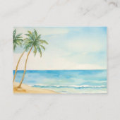Strand en Palmbomen QR Code Huwelijk RSVP Kaart (Achterkant)