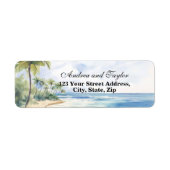 Strand en palmbomen Retouradreslabel Etiket (Voorkant)