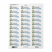 Strand en palmbomen Retouradreslabel Etiket (Full Sheet)