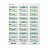 Strand- en palmbomen Retouradreslabel Etiket (Full Sheet)