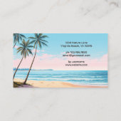 Strand- en palmbomen Tropisch Visitekaartje (Achterkant)