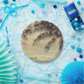 strand- en rivierpalmen papieren bordje (Feest)