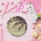 strand- en rivierpalmen papieren bordje (Feest)