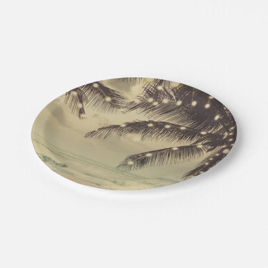 strand- en rivierpalmen papieren bordje (Gekanteld)