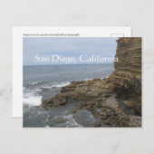 Strand en rotsen in San Diego, Californië Briefkaart (Voorkant / Achterkant)