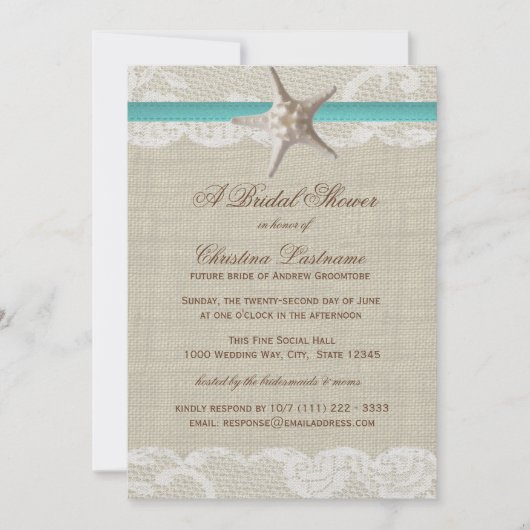  strand en Starfish Vrijgezellenfeest Kaart (Voorkant)