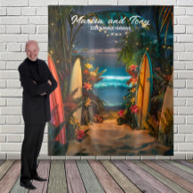 Strand en Surfplanken Achtergrond 