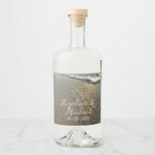 Strand- en Surfstrand Bestemming Trouwfeest Likeurfles Etiket (Voorkant)