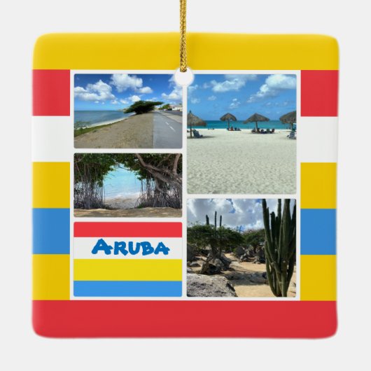 Strand en woestijn Aruba Keramisch Ornament (Achterkant)