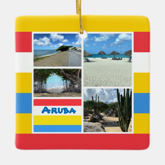 Strand en woestijn Aruba Keramisch Ornament (Voorkant)