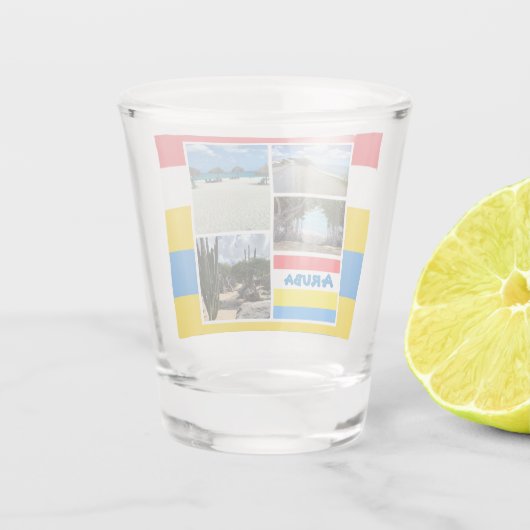 Strand en woestijn Aruba Shot Glas (Achterkant)
