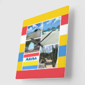 Strand en woestijn Aruba Vierkante Klok (Hoek)