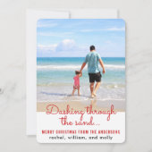 Strand en zand Kerstmis Feestdagenkaart (Voorkant)