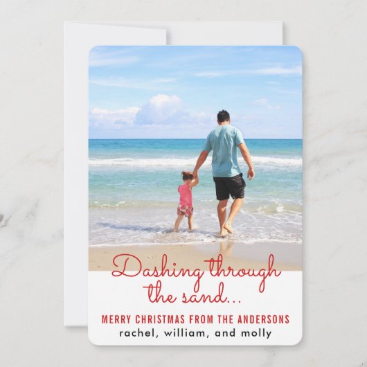 Strand en zand Kerstmis Feestdagenkaart (Voorkant)