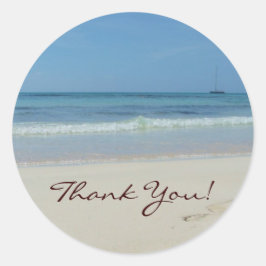 Strand en Zee Dank u Ronde Sticker