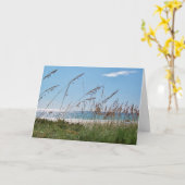 Strand en Zee Haver Wenskaart Kaart (Gele Bloem)