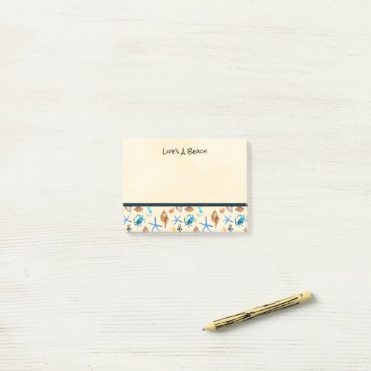 Strand en Zee leven thema patroon Post-it® Notes (Op bureau)