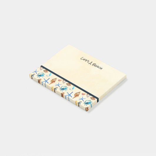 Strand en Zee leven thema patroon Post-it® Notes (Schuin)