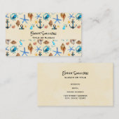 Strand en Zee leven thema patroon Visitekaartje (Voorkant / Achterkant)