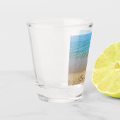 Strand en Zee van Corsica Shot Glas (Links)