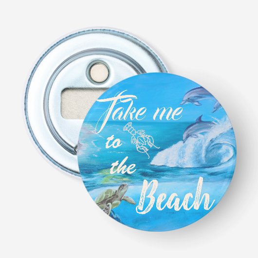 strand- en zeebioschilders button flesopener (Voorkant)